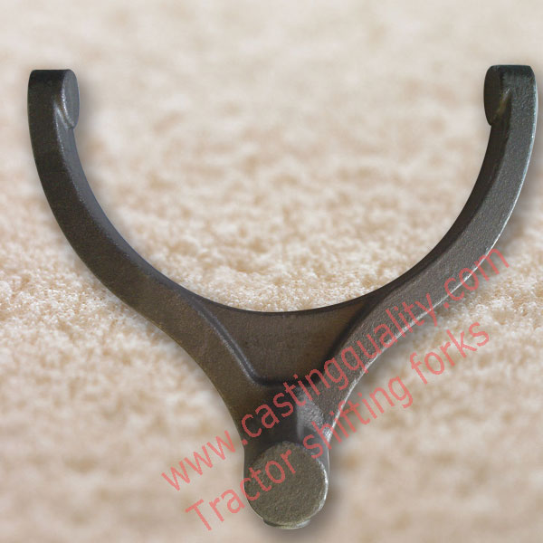 With Precision Lost Wax Investment Casting process, Tractor transmission shifting forks is made from carbon steel 1045 or alloy steel, this casting should be heat treatment after machining and assemble with gearbox for speed adjustment.